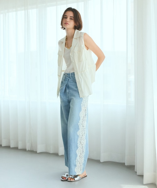 リネン混ツイルジレ｜グレースコンチネンタルの通販｜&mall（アンド