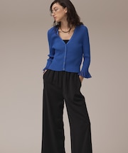 シアーフリルニットカーディガン