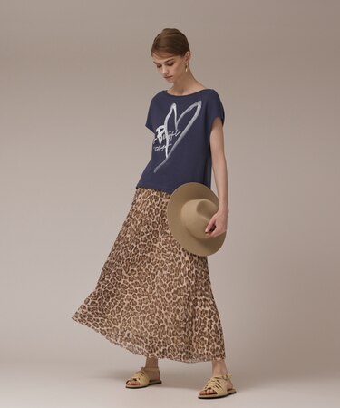 ハートプリント裏毛トップ