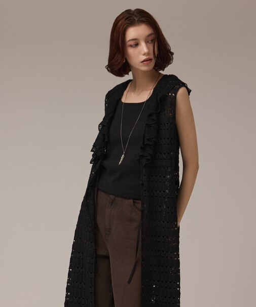 レースロングカーディガン