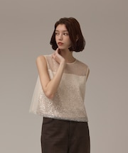 ビーズ刺繍トップ