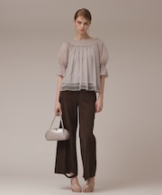 チュールシャーリングトップ