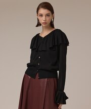 フリルニットカーディガン
