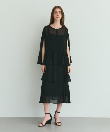 シフォンフリルポンチョ