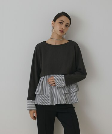 タックフリルヘムカットトップ