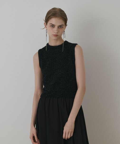 ラメフェザーニットトップ