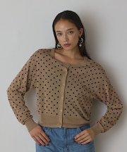 ドットフロッキーニットカーディガン