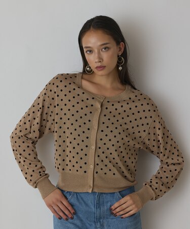 ドットフロッキーニットカーディガン