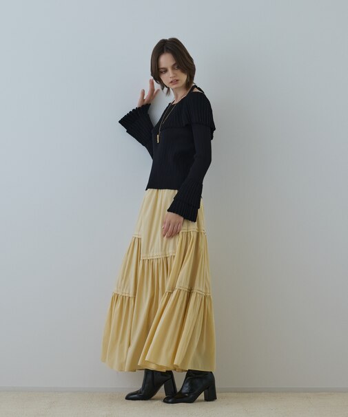 ティアードロングスカート