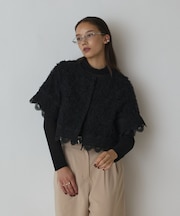 フラワー刺繍ニットカーディガン