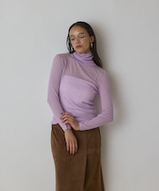 シアーリブニットトップ