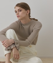 ラメリブニットトップ