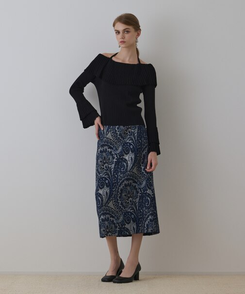 ラメペイズリージャガードスカート