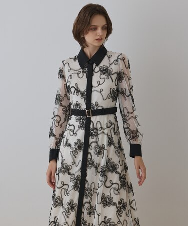 チュールコードレースワンピース