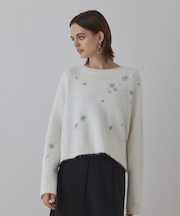 ビジューニットトップ