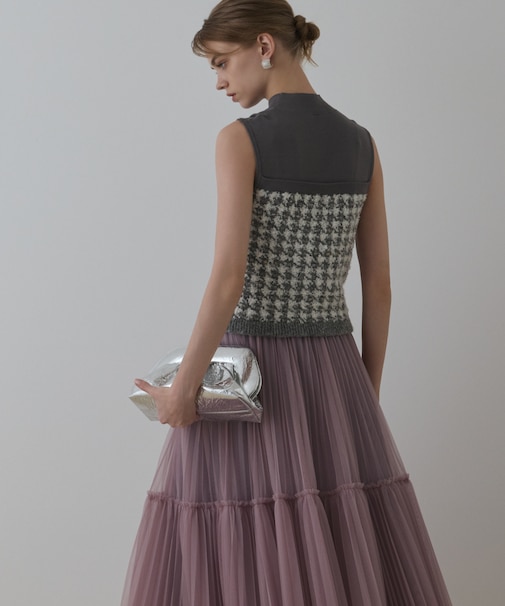 ツイードベアニットトップ