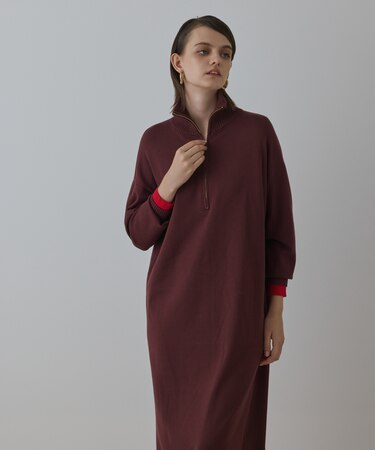 バイカラーストレートニットワンピース