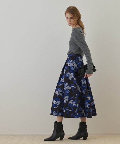 ラメフラワージャガードスカート｜グレースコンチネンタルの通販
