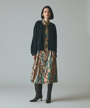 ベルトプリントシャツドレス