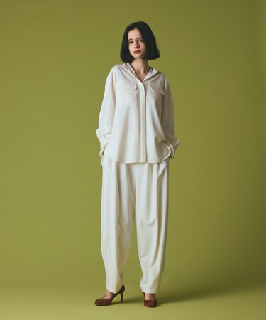 ウールワイドレッグパンツ