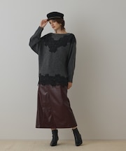レースドルマンニットトップ