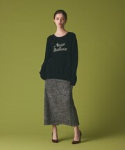 ビジューロゴニットトップ