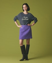 ビジューロゴニットトップ