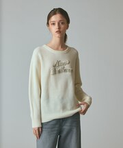 ビジューロゴニットトップ