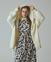 ストールアルパカカーディガン