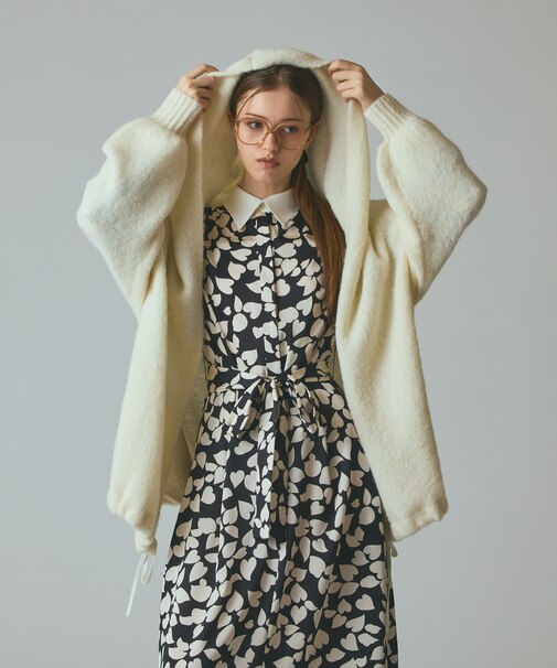 ストールアルパカカーディガン