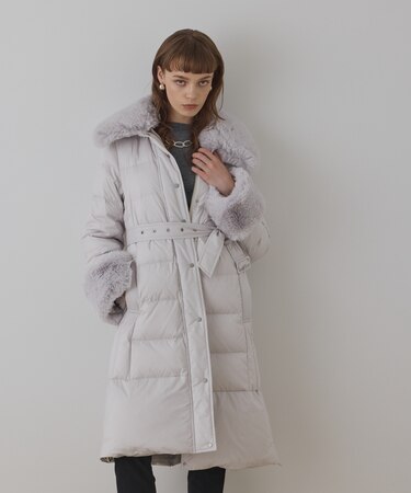 ファーカラーロングダウン