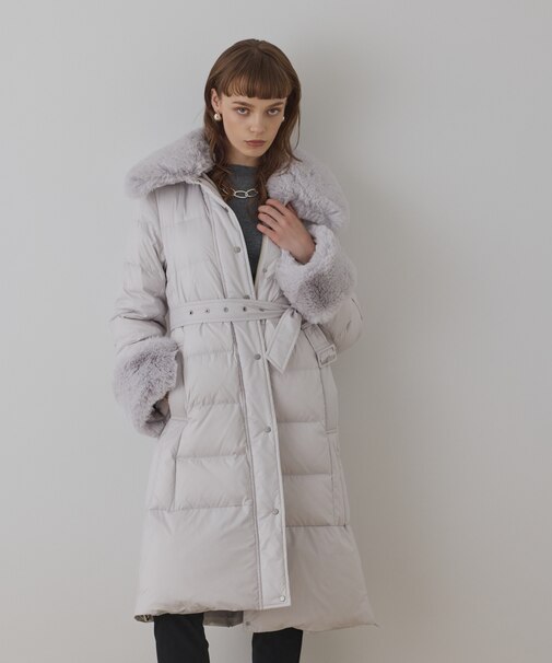 ファーカラーロングダウン