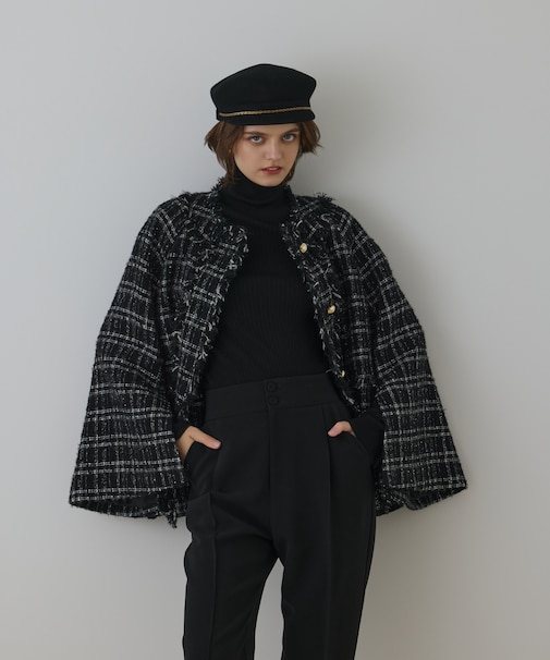 フレアスリーブツイードジャケット