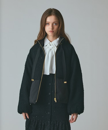 ツイードコンビパフィーブルゾン