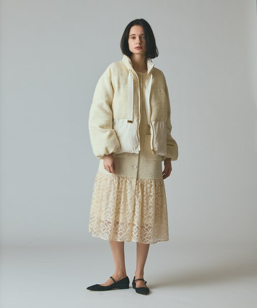 ツイードコンビパフィーブルゾン