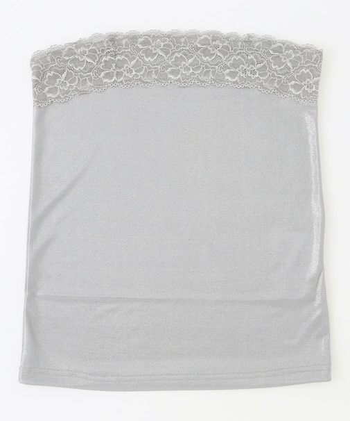 箔プリントレースベアトップ