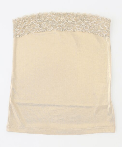 箔プリントレースベアトップ