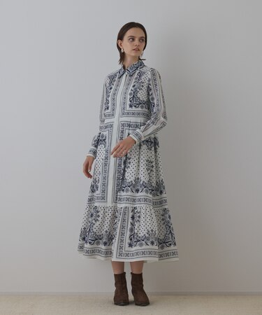 バンダナプリントシャツワンピース