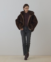 フェイクミンクフードジャケット