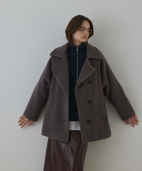 SHIPS any: カシミヤ ミックス スタンドカラー ミドル コート SHIPS any: カシミヤ ミックス スタンドカラー ミドル コート