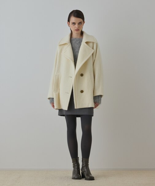 シャギーハーフコート