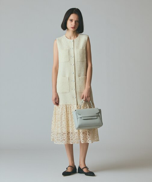 チュールコンビツイードワンピース