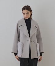 ファーポケットピーコート