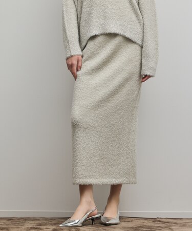 ラメフェザーニットスカート