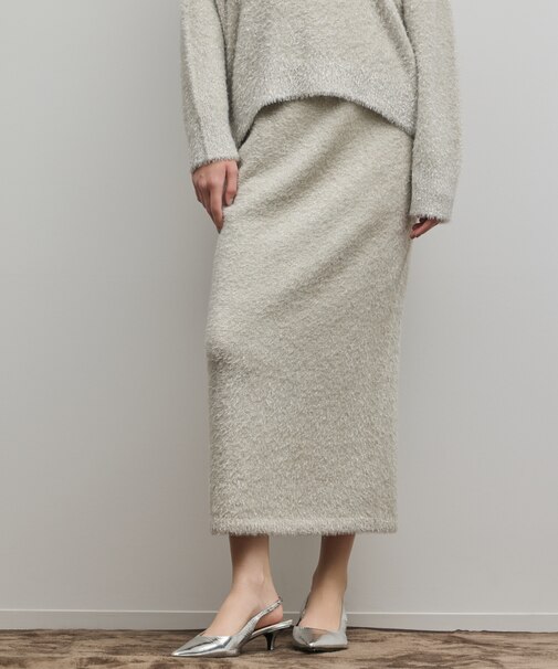 ラメフェザーニットスカート