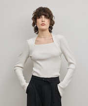 スクエアリブニットトップ