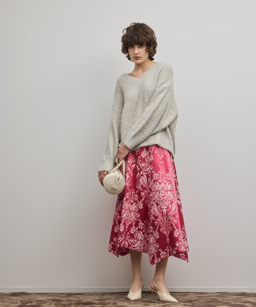 オーナメントジャガードハンカチヘムスカート