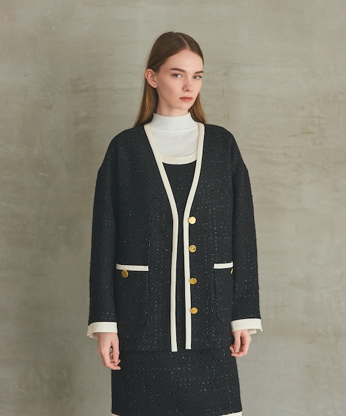 ツイードトリミングジャケット｜グレースコンチネンタルの通販｜&mall