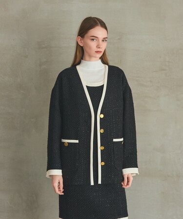 ツイードトリミングジャケット