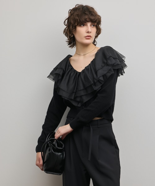 フリルニットカーディガン｜グレースコンチネンタルの通販｜&mall